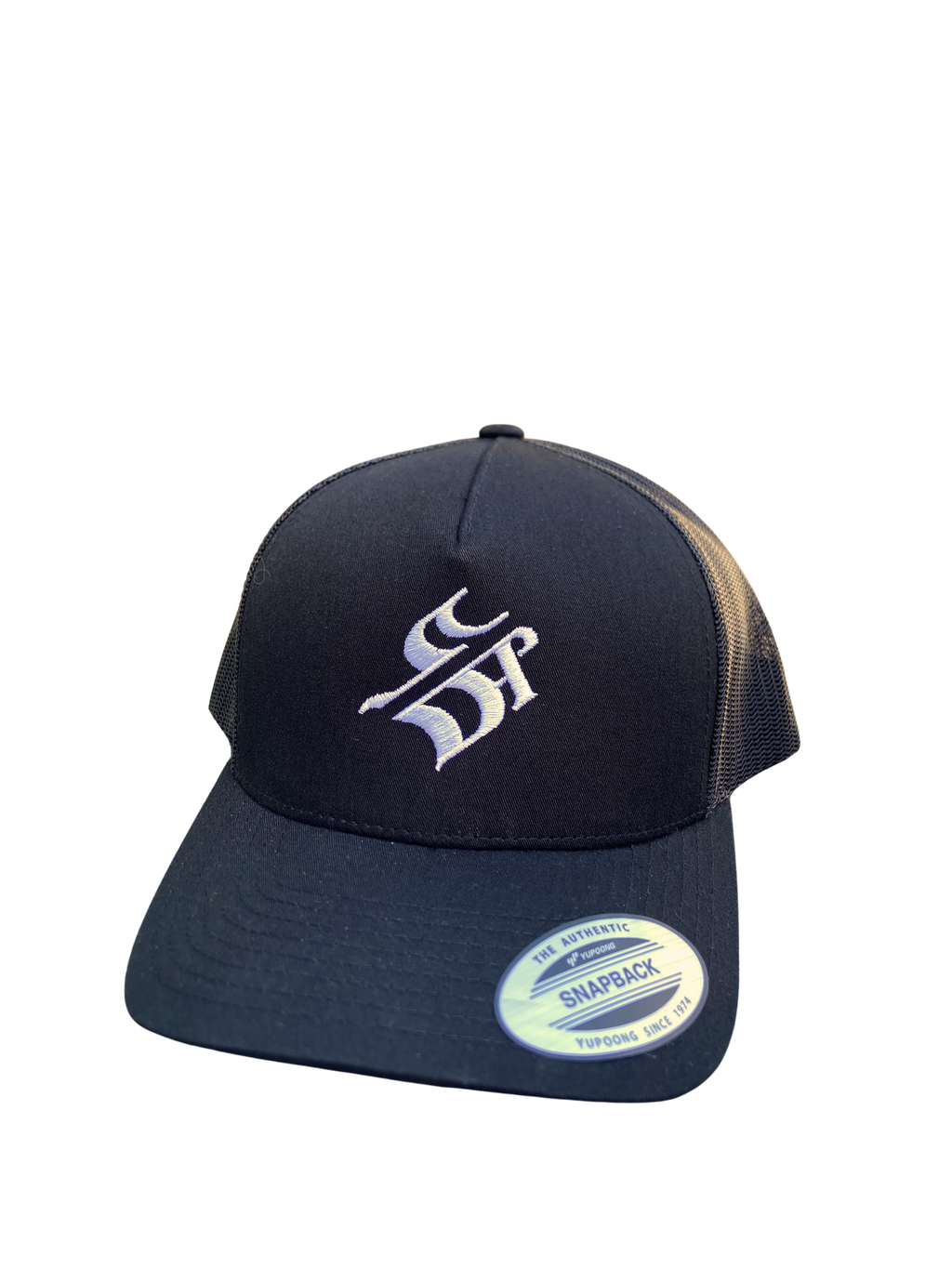 Retro black trucker cap
