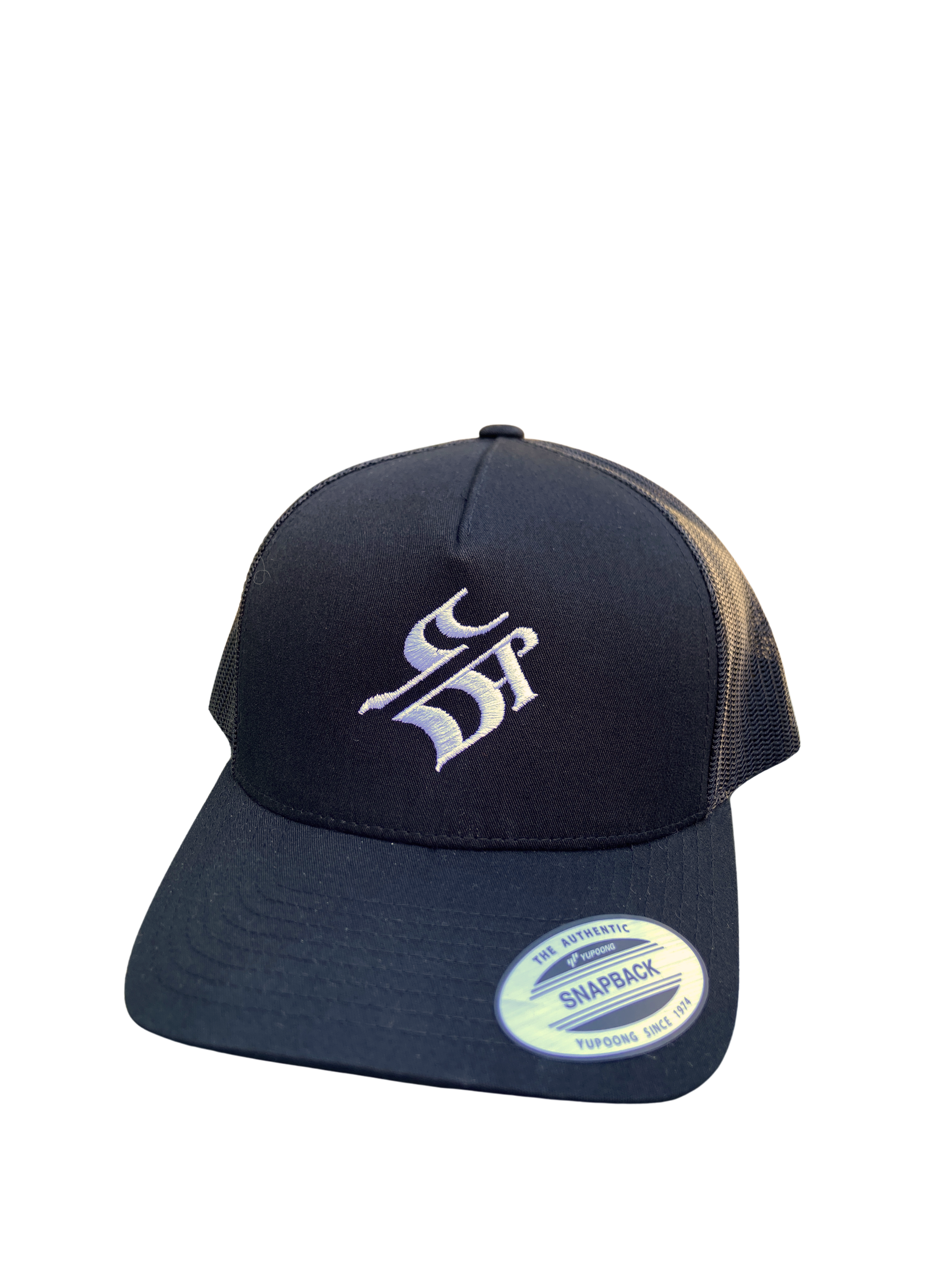 Retro black trucker cap